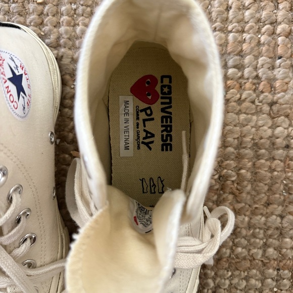 COMME DES GARCONS PLAY Converse Women's Chuck Taylor Peek-A-Boo High-Top Size 6 - Picture 7 of 8
